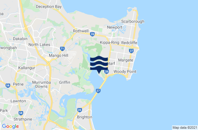 Clontarf, Australiaの潮見表地図