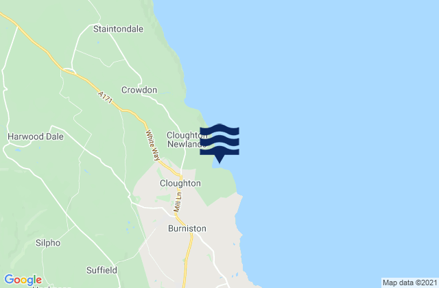 Cloughton Wyke Beach, United Kingdomの潮見表地図