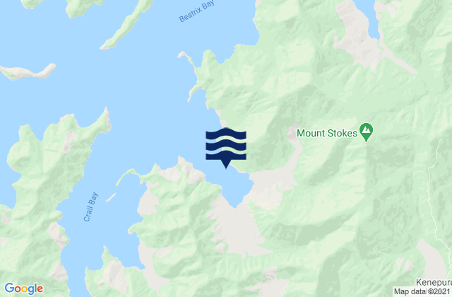 Clova Bay, New Zealandの潮見表地図