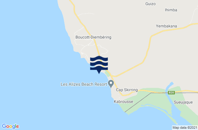 Club Med, Senegalの潮見表地図