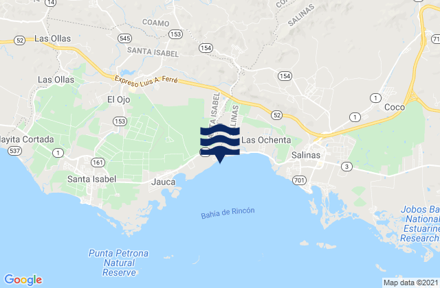 Coamo Barrio-Pueblo, Puerto Ricoの潮見表地図