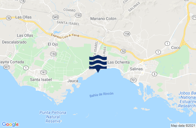 Coamo Municipio, Puerto Ricoの潮見表地図