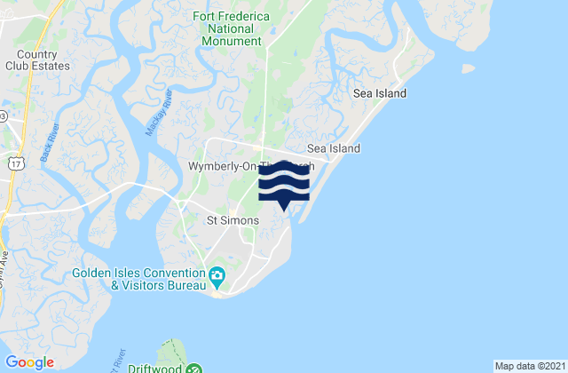 Coastguard/St Simons, United Statesの潮見表地図