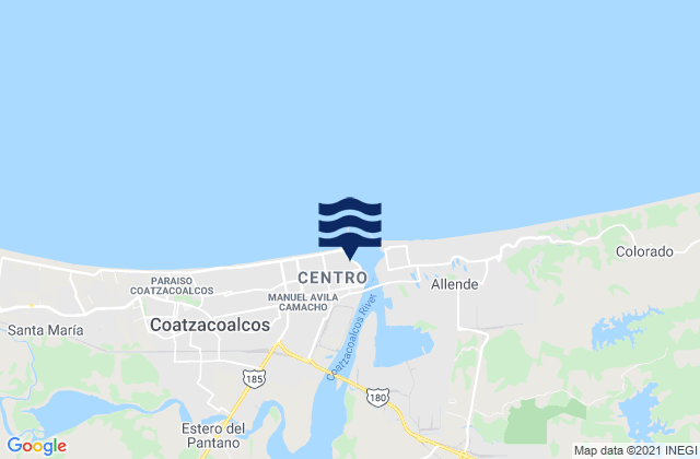 Coatzcoalcos, Mexicoの潮見表地図
