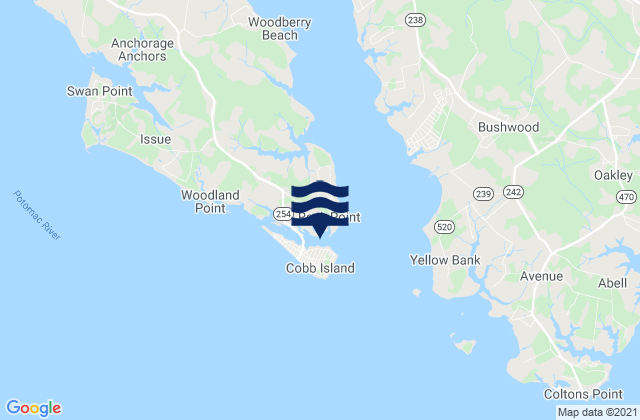 Cobb Island, United Statesの潮見表地図