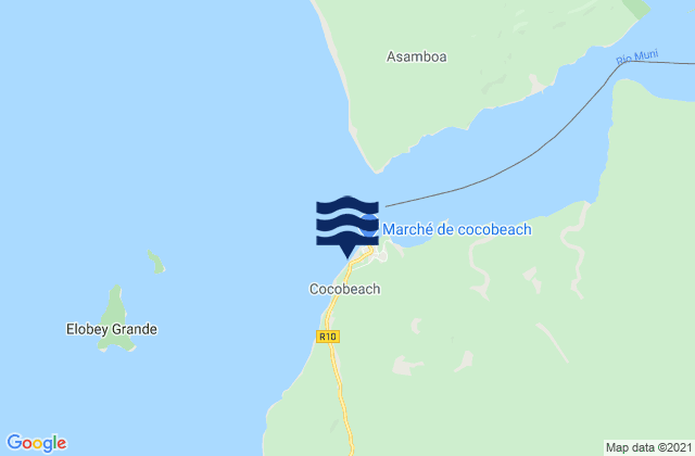 Cocobeach, Gabonの潮見表地図