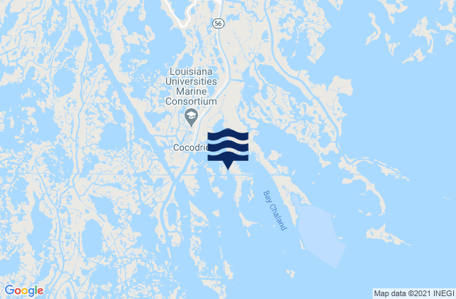 Cocodrie Terrebonne Bay, United Statesの潮見表地図