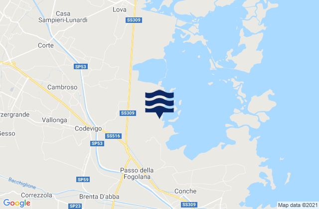 Codevigo, Italyの潮見表地図