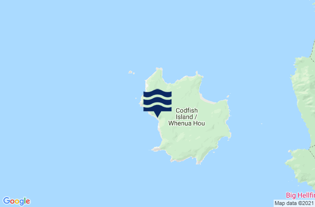 Codfish Island (Whenuahou), New Zealandの潮見表地図