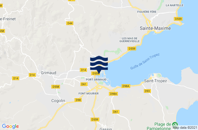 Cogolin, Franceの潮見表地図