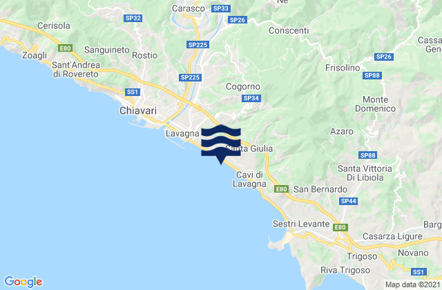 Cogorno, Italyの潮見表地図