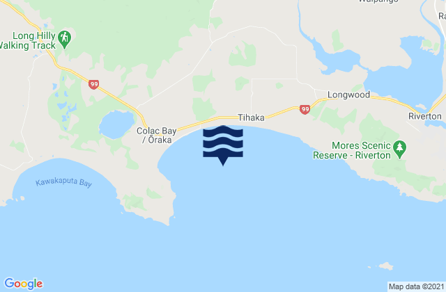 Colac Bay (Oraka), New Zealandの潮見表地図