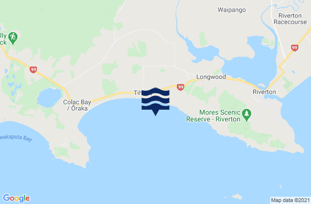 Colac Bay, New Zealandの潮見表地図