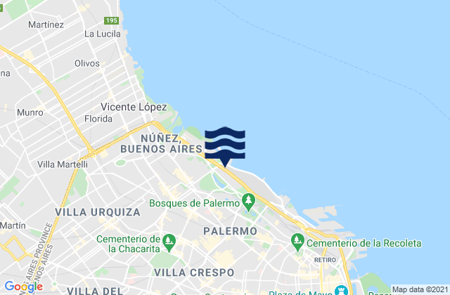 Colegiales, Argentinaの潮見表地図