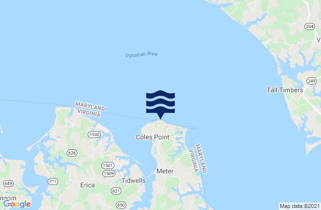 Coles Point, United Statesの潮見表地図