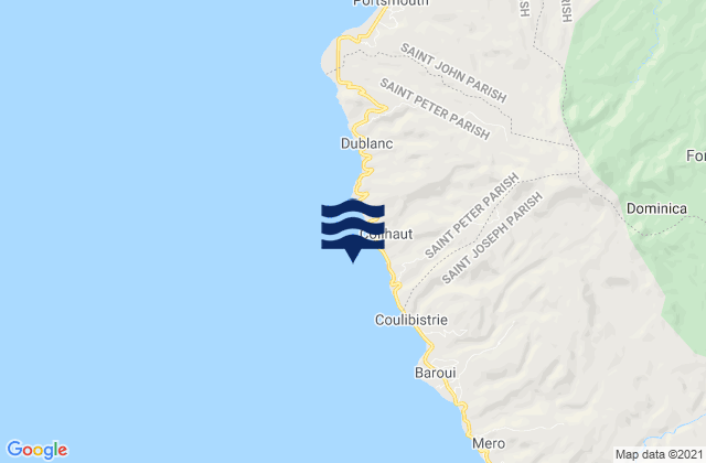Colihaut, Dominicaの潮見表地図