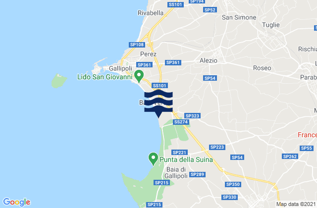 Collepasso, Italyの潮見表地図