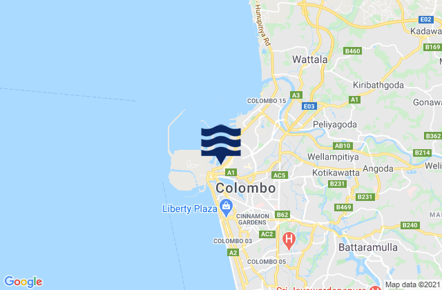 Colombo, Sri Lankaの潮見表地図