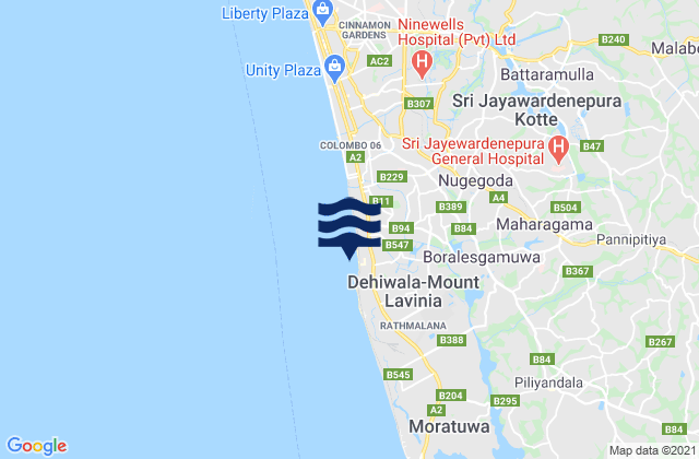 Colombo District, Sri Lankaの潮見表地図
