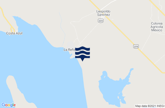 Colonia Agrícola México (Palmitas), Mexicoの潮見表地図