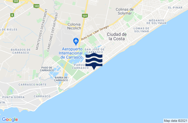 Colonia Nicolich, Uruguayの潮見表地図