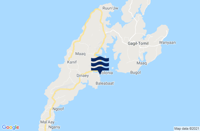 Colonia, Micronesiaの潮見表地図