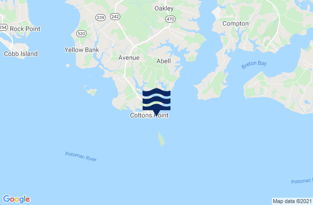 Colton Point Md., United Statesの潮見表地図