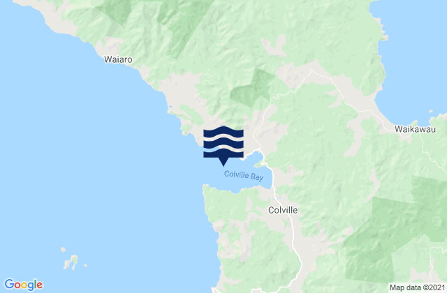 Colville Bay, New Zealandの潮見表地図