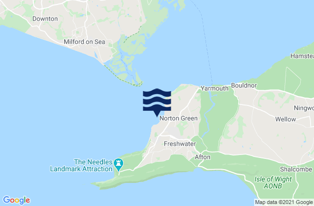 Colwell Bay Beach, United Kingdomの潮見表地図