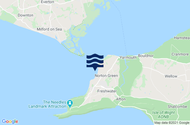 Colwell Bay, United Kingdomの潮見表地図