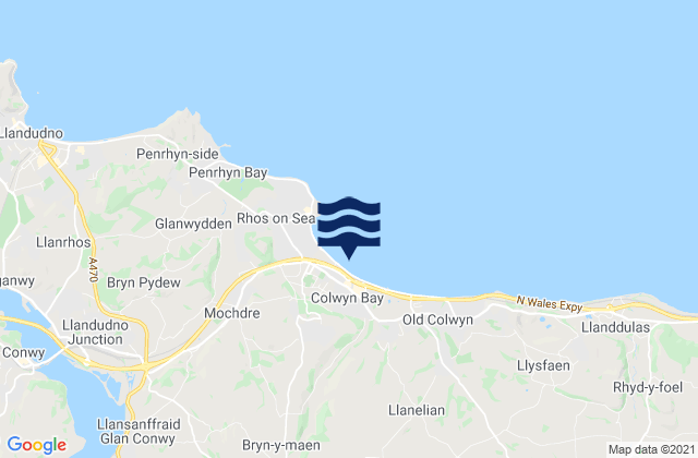 Colwyn Bay, United Kingdomの潮見表地図