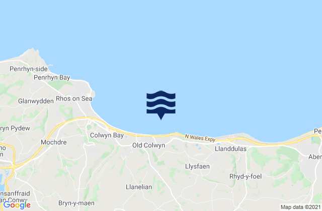 Colwyn Bay, United Kingdomの潮見表地図