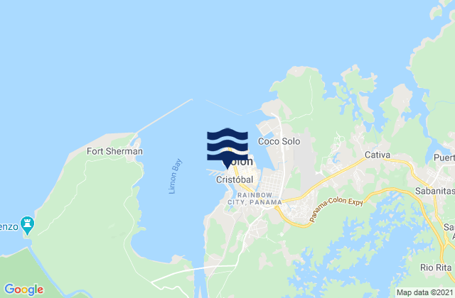 Colón, Panamaの潮見表地図