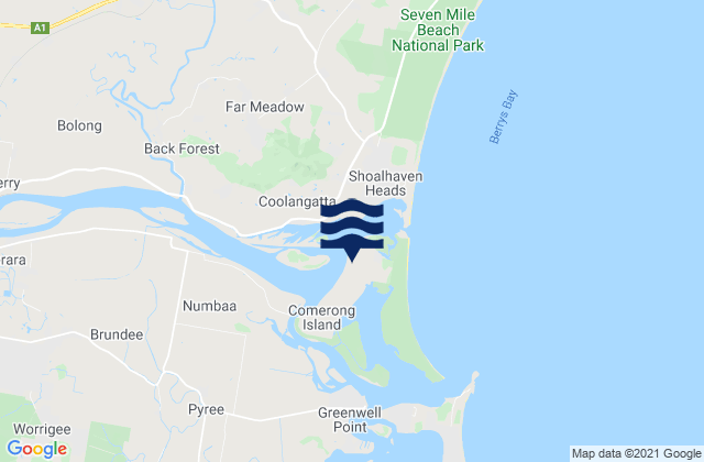 Comerong Island, Australiaの潮見表地図