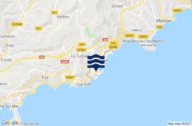 Commune de Monaco, Monacoの潮見表地図