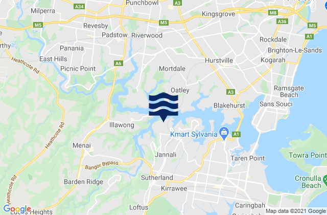 Como, Australiaの潮見表地図