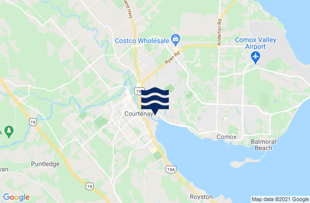 Comox Valley Regional District, Canadaの潮見表地図