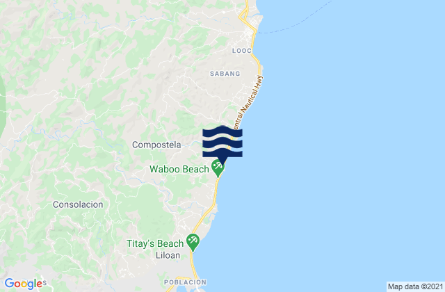 Compostela, Philippinesの潮見表地図