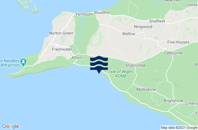 Compton Bay Beach, United Kingdomの潮見表地図