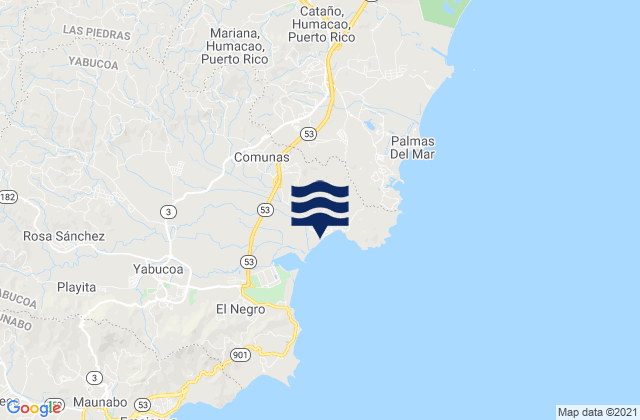 Comunas, Puerto Ricoの潮見表地図