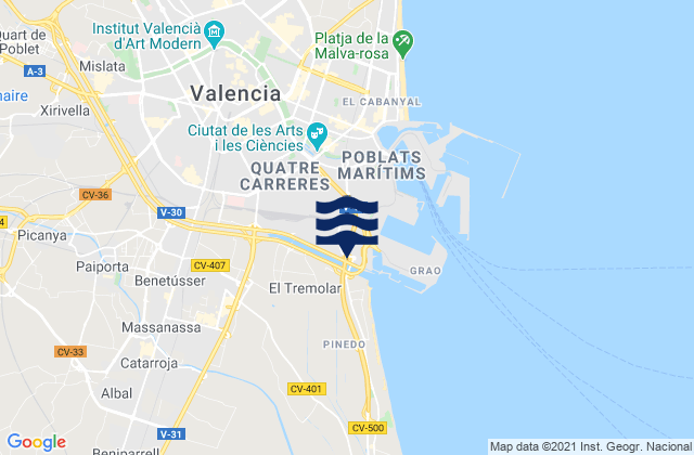 Comunitat Valenciana, Spainの潮見表地図