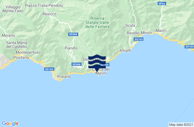 Conca dei Marini, Italyの潮見表地図