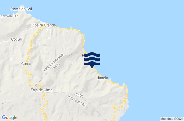 Concelho do Paul, Cabo Verdeの潮見表地図