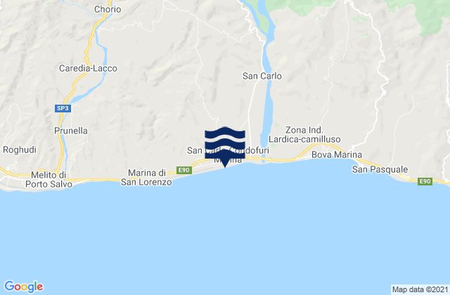 Condofuri, Italyの潮見表地図