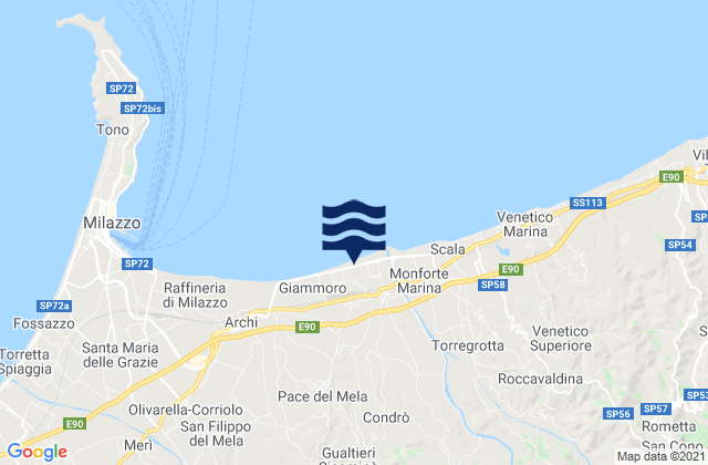 Condrò, Italyの潮見表地図