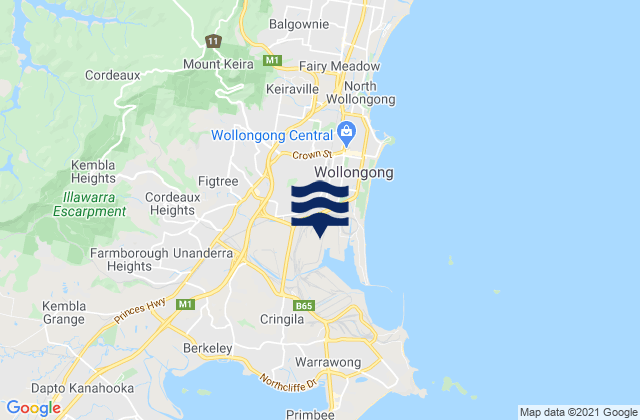 Coniston, Australiaの潮見表地図
