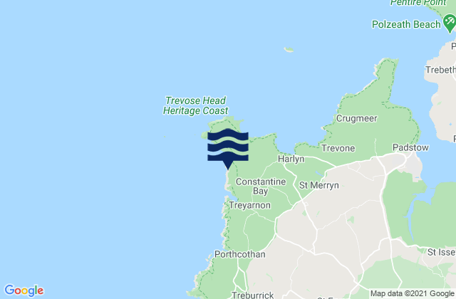 Constantine Bay, United Kingdomの潮見表地図