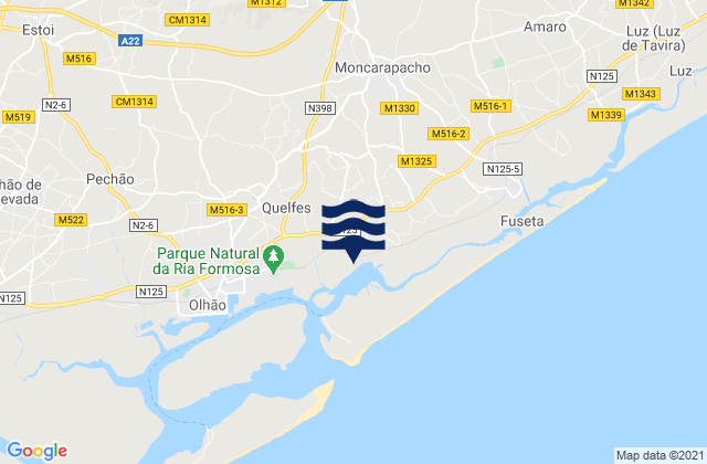 Contreira, Portugalの潮見表地図