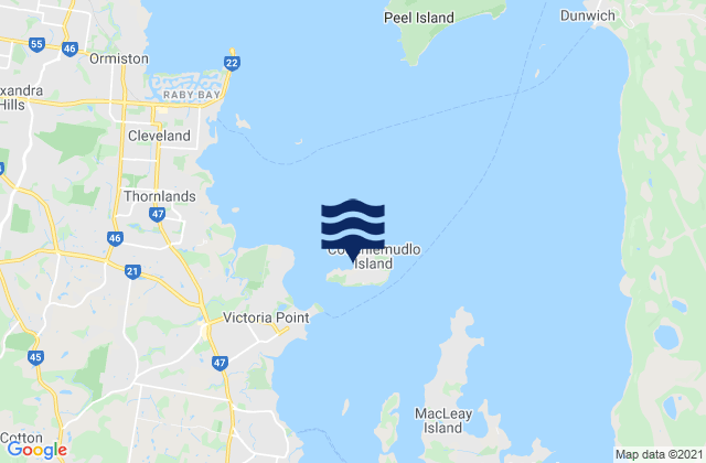 Coochiemudlo Island, Australiaの潮見表地図