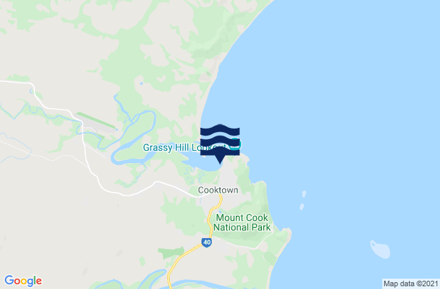 Cooktown, Australiaの潮見表地図